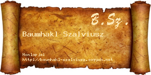Baumhakl Szalviusz névjegykártya